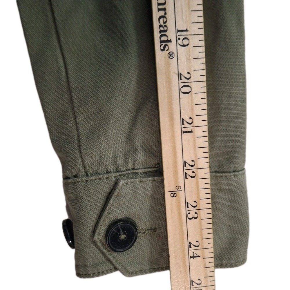 Tory Burch Sgt. Pepper Twill Military Field Jacket Women's M Green Side-Laced - Picture 10 of 10